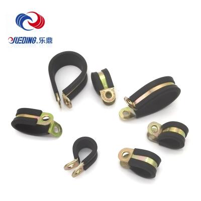 China Strong Torque Steelepdm P Clip Water Pipe Tube Pipe Clamp Stainless Rubber Striped Bracket / Rubber Striped P Flanges for sale