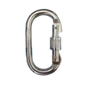 China Heavy Industry Top Sale Heat Treatment Self-Locking Steel Carabiner For Safety Climbing U-Hook for sale