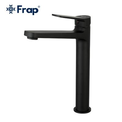 China Frap Electric Faucets Manufacturer Black High Basin Mixer Deck Mounted Faucet Brass Fix Basin Faucet F1062-2 for sale