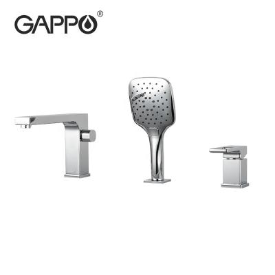 China High Quality Without Slide Bar Gappo Bathtub Mixer With Shower Faucets Cuadrada De Ducha 3 Holes Waterfall Tub Faucet Bath And Grifo G1118 for sale