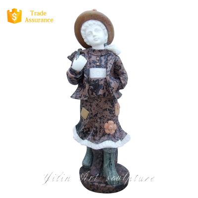 China Modern life size outdoor mixed marble children stone statue for sale for sale