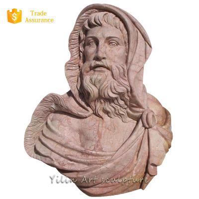 China Indoor Carved Sculpture Available Customized Durable And Artistic Roman Antique Marble Bust Serving Statue for sale