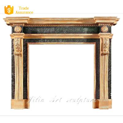 China Modern Hand Carved Natural Stone Customized Fireplace Frame Marble Surround for sale