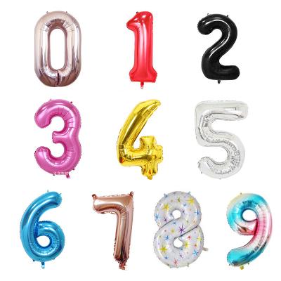 China 40inch Novelty Pink Color Helium Balloons Blue Black Silver Balloon Number 0123456789 Red Gold Foil Number 0123456789 Pink Color Helium Balloons for sale