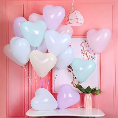 China New arrival 2022 novelty 12 inch Macaron latex heart shaped balloons for wedding party decoration for sale