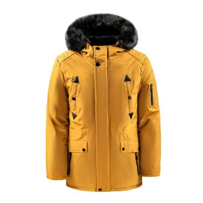 China Good quality custom made men's plus size Jackette parka zipper jacket with detachable casual collar fur hood parkas jacket men for sale