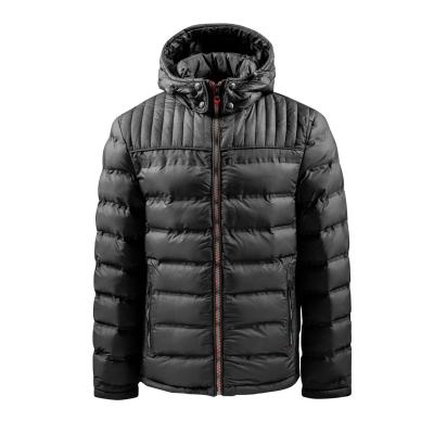 China Chinese Manufacturer Custom Design Plus Size Nylon Shiny Fabric Padded Mens Jackets Coats Winter Cotton Man Jacket With Tank Top Collar for sale