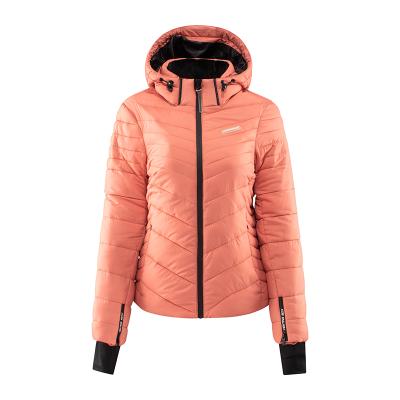 China Viable Women Thicken Warm Winter Polyester Wadding With Rib Cuff Zipper Up Coats With Detachable Hoodie Coats for sale