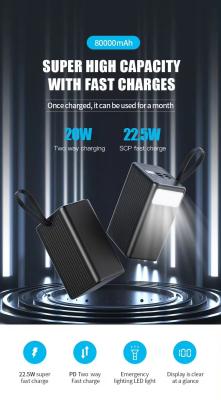 중국 Large Capacity Power Bank Outdoor Fast Charging Station Power Bank 80000mah Power Bank 판매용