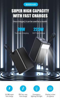 China 80000mah Large Capacity Power Bank Fast Charging Station Power Bank 80000mah Power Bank en venta