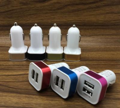 China 3.1A White Mobile Phone Car Charger Dual USB Port CE Approved For IPhone for sale