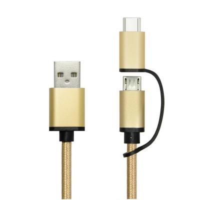 Cina Lega di alluminio 2 in 1 tipo cavo di carico di USB di C con il tipo convertitore di USB 3,1 di C in vendita