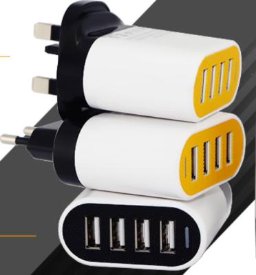 Chine Chargeur pliable de voyage d'USB de 4 ports, chargeur portatif jaune d'USB de puissance élevée à vendre