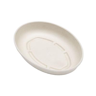 China Minimalist compostable bagasse oval bowl with lid for sale