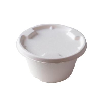 China 500ml modern disposable bagasse soup bowl with pulp bowl cover for sale