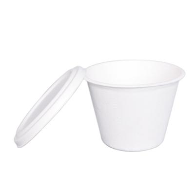 China Minimalist Wholesale Customized High Quality Compostable Bagasse Soup Disposable Paper Cup With Lid for sale