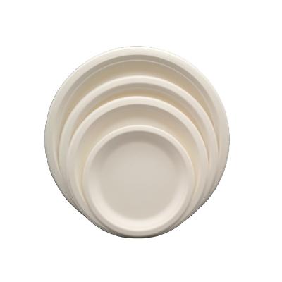 China 2021 Latest Minimalist Compostable 9 Inch Round Bagasse Pulp Disposable Dish For Dinner for sale