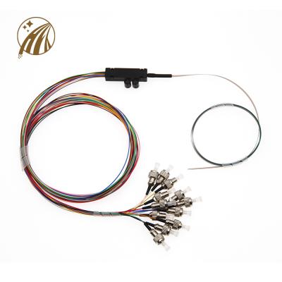 China FTTX FTTH Low Polarization 0.9mm Fiber 1x12 12 PLC Splitter FC UPC Fiber Splitter etc. with fans of the kits for sale