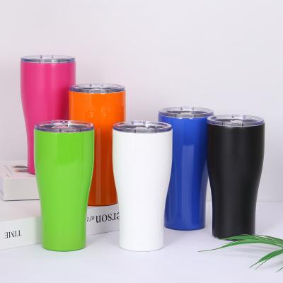 China Viable Custom Logo Vacuum Insulated Modern Curve Stainless Steel Tumbler 10oz 12oz 20oz 30oz 32oz 40oz With Lid And Straw for sale