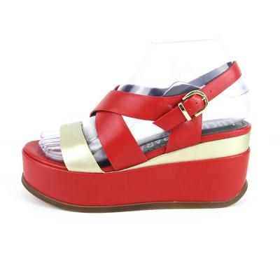 China Breathable Red Sexy Sandals Fashion Wedge Heel Breathable Casual Sandals For Women And Ladies Sandals for sale