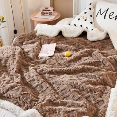 China Anti-Static Soft Washable Polyester Plush Fleece Plush Custom Sherpa Throw Blanket 50