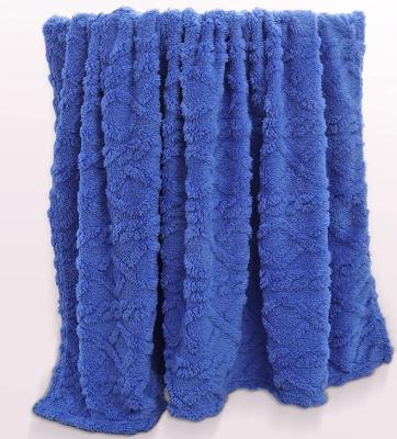 China Anti-Static Fluffy Cuddly Teddy Plush Throw Blanket , Modern Pattern Jacquard for sale