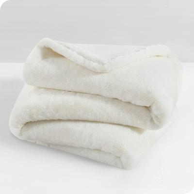 China Anti-Static Soft Fuzzy Plush Couch Blanket Sofa Double Layers Faux Fur Throw Bed Blanket Anti-Static And For Winter And Bedroom For Decor for sale