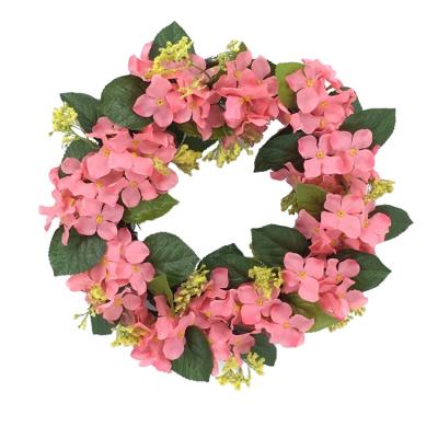 China Hot Sale Spring Minimalist Wreath Flowers Rose Eucalyptus Garland Door Decoration Artificial Flower Home Decor for sale