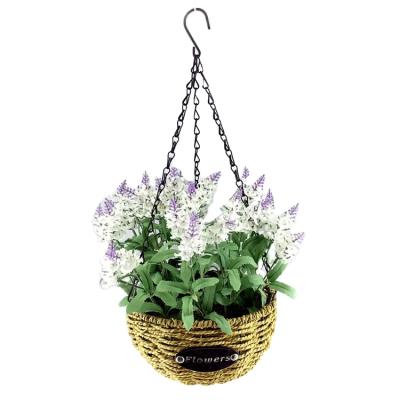 China New Fashion Minimalist Purple Lavender Wall Hanging Artificial Flower Cheap Hanging Baskets For Home Office Decor for sale