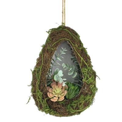 China Minimalist Wall Mounted Decoration Artificial Succulent Hanging Plants For Home Office for sale