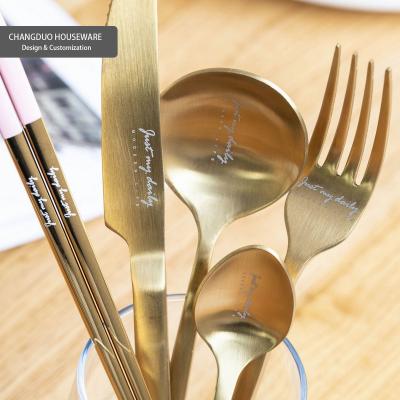 China Luxury Elegant Black Rose Gold Elegant Metal Party Bag Restaurant Stainless Steel Knife Cutlery Set Flatware Bulk Custom Custom for sale