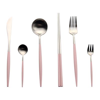 China Stocked Custom Travel 18/8 Stainless Steel Reusable Cutlery Set for sale