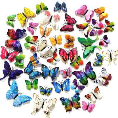 China 3D simulation butterfly wall stickers living room three-dimensional waterproof removable non-toxic bedroom decals home decoration for sale