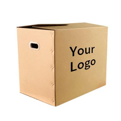 China Wholesale Free Sample Cheap Custom Logo Life Carton Corrugated Handle Moving Packaging Paper Boxes Recyclable For Convenient Handling for sale