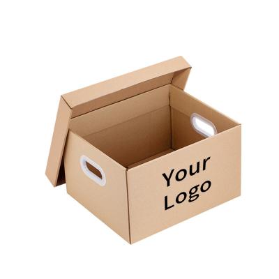 China Custom Recyclable Corrugated Cheap Sample Cover Foldable Mobile Handle Mailing Boxes Life Cardboard Paper Box With Customized Printing for sale