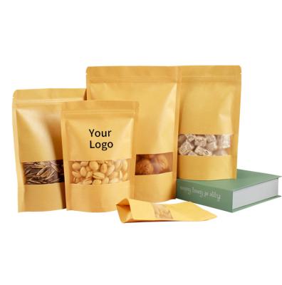 China Wholesale High Quality Cheap Sample Nut Tea Food Packaging Windowed Paper Foldable Sealed Bag Recyclable With Customized Printing for sale