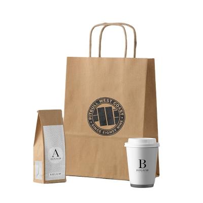 China Customized Wholesale Biodegradable Brown Paper Bag Plain Paper Bag Eco-Friendly Recycled Take-Out Bag With Logo For Fast Food for sale