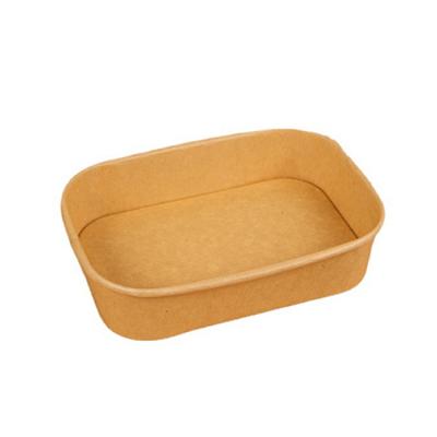 China Cheap Wholesale Custom Size Biodegradable Lid Cheap Disposable Paper Tray Paper Bowl With Printing Logo Fast Food Snack Paper Box Food Ship Disposable Logo for sale