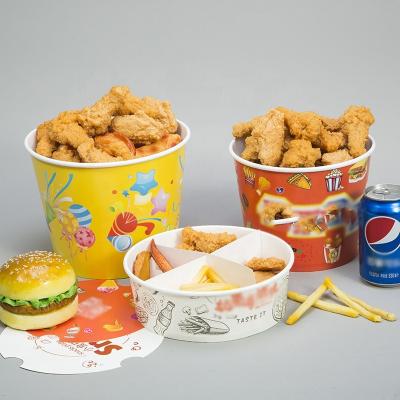 China Disposable Wholesale Accept Takeout Family Bucket Fried Chicken Boxes Takeout Barrel Container KFC Fried Chicken Bucket With Customized for sale