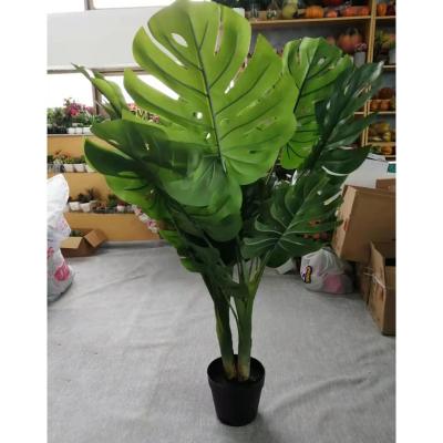 China 115cm Eco-friendly Top Selling Artificial Turtle Leaf In Pot Bulk Artificial Plants And Trees for sale