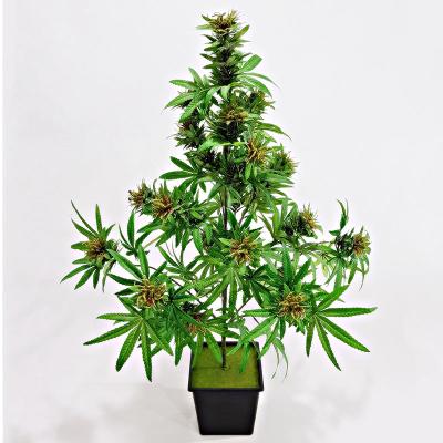 China Fashion eco-friendly design artificial weed plant with beautiful buds in silk pot artificial weed plant with real natural look for sale