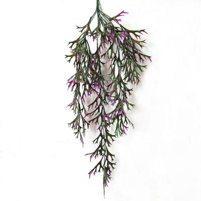 China New Style Eco - Friendly 85 Cm Plastic Purple Hanging Basket Artificial Plants For Vertical Wall Decoration for sale