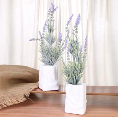 China Indoor Plants High Quality Eco - Friendly Artificial Lavender Potted Plant for sale