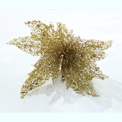 China Eco-friendly Gold Glitter Artificial Flower for sale