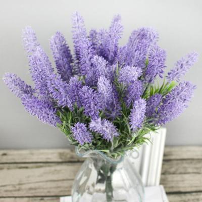 China High Quality Eco-friendly Artificial Lavender Plastic Flowers For Garden Decoration Wedding Flower for sale