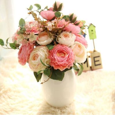 China Eco - Friendly Vintage Artificial Peony Silk Wedding Decoration Home& Flower for sale