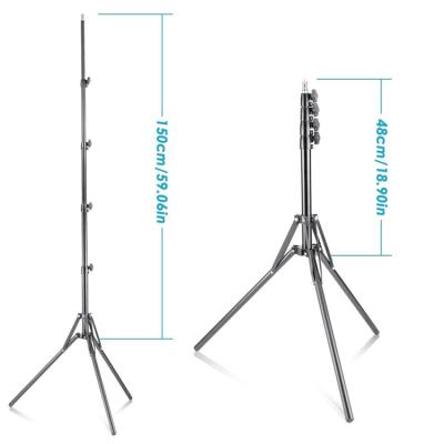 China Portable Aluminum Photography Tripod 2M Compact Light Weight Travel Camera Tripod for Canon Nikon Sony DSLR Camera with Carry Bag for sale