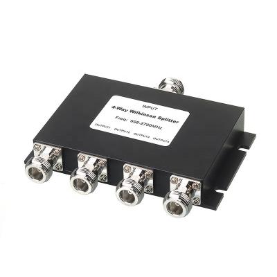 China JIAMUSI IP64 50W 698~4000MHz 4 Way Power Splitter Power Supply Splitter RF 120*21*107mm for sale