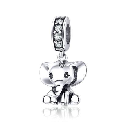 China Lovely Animal Jewelry Cadmium Free Lead Free Nickel Oxidized 925 Sterling Silver Tiny Elephant Charms For Bracelet Making for sale