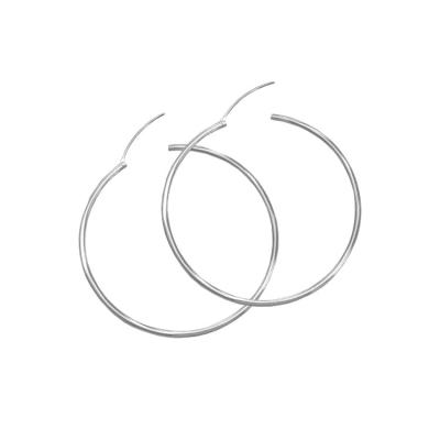 China Hot Selling Lead Free Cadmium Free Nickel Free Rhodium Plated 925 Sterling Silver High Polishing Multi Size Hoop Earrings For Women for sale